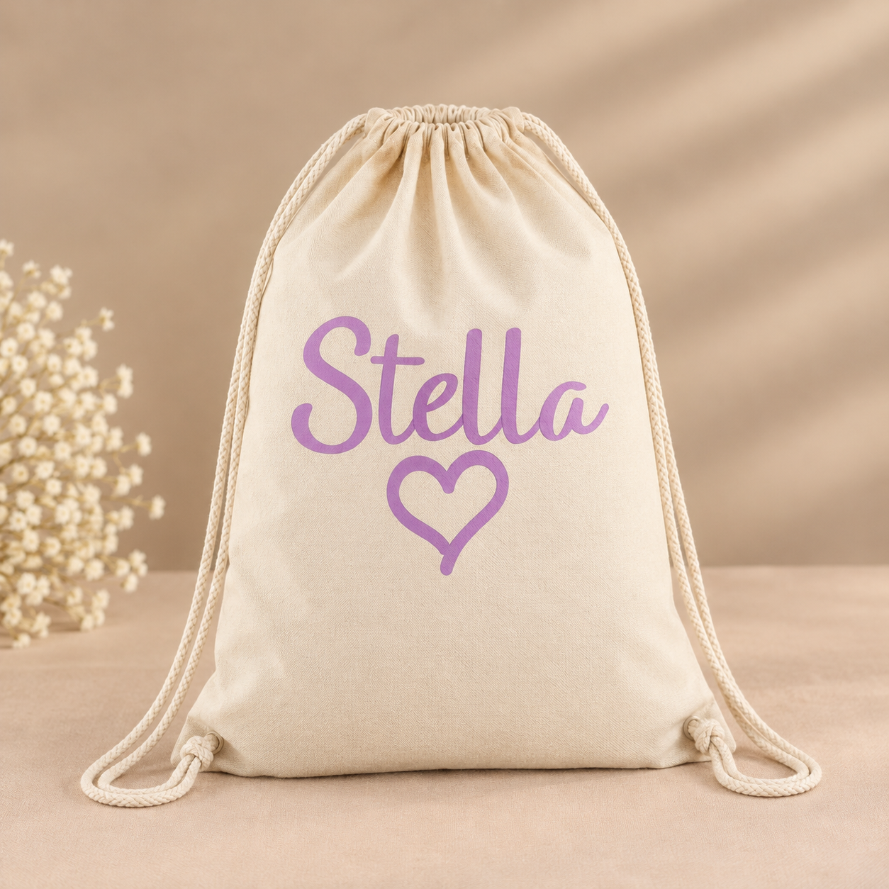 Crèmekleurige rugzak met Stella-print