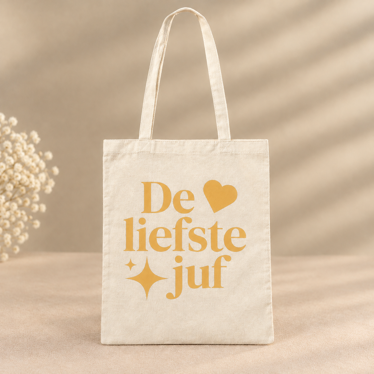 Lieve juf tas in warme studio setting