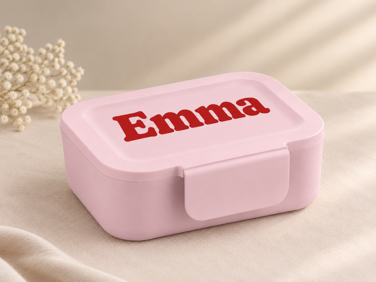 Pastelroze Emma-lunchbox met bloemen