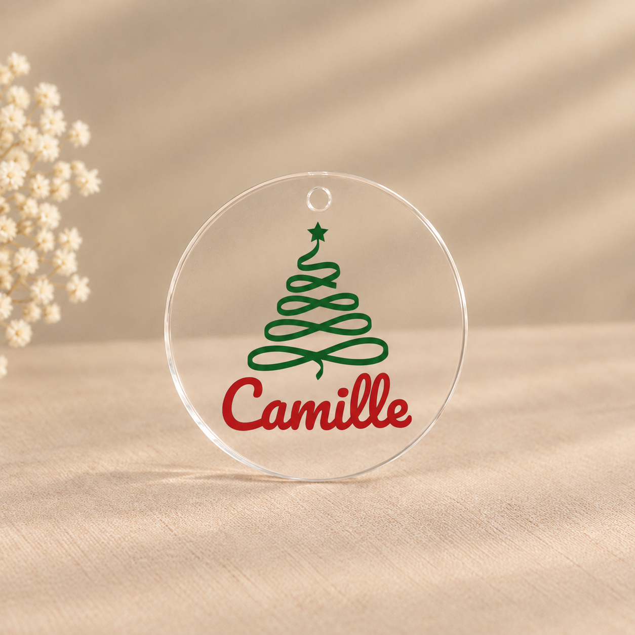 Transparant kerstornament Camille