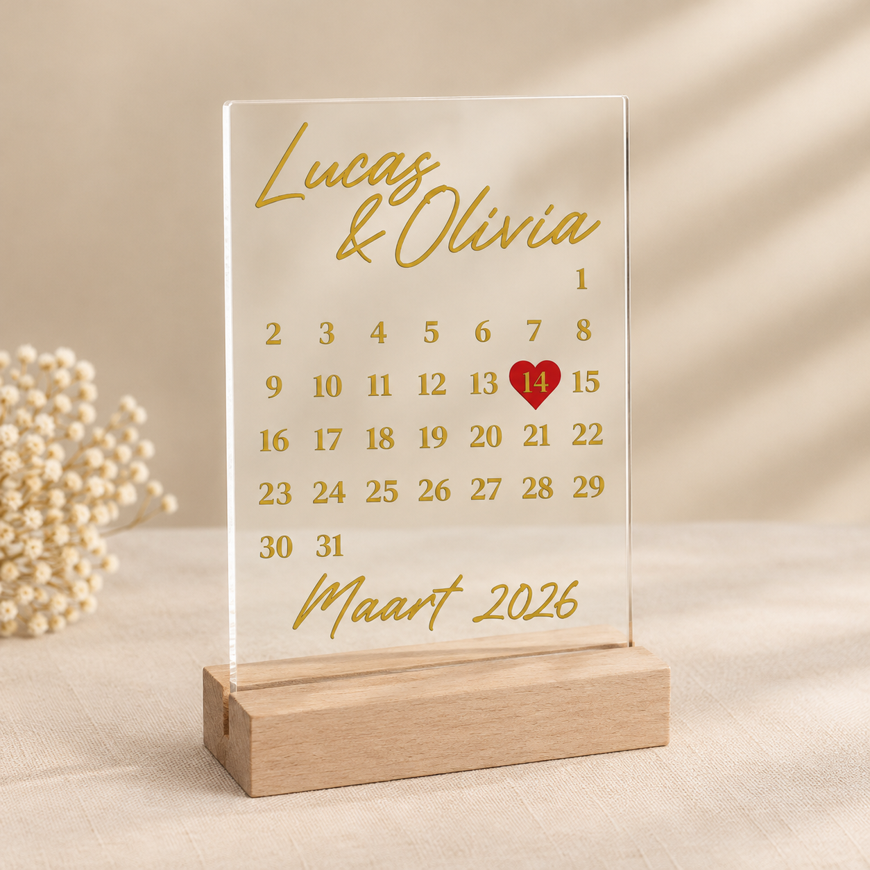 Transparante kalender voor Lucas & Olivia
