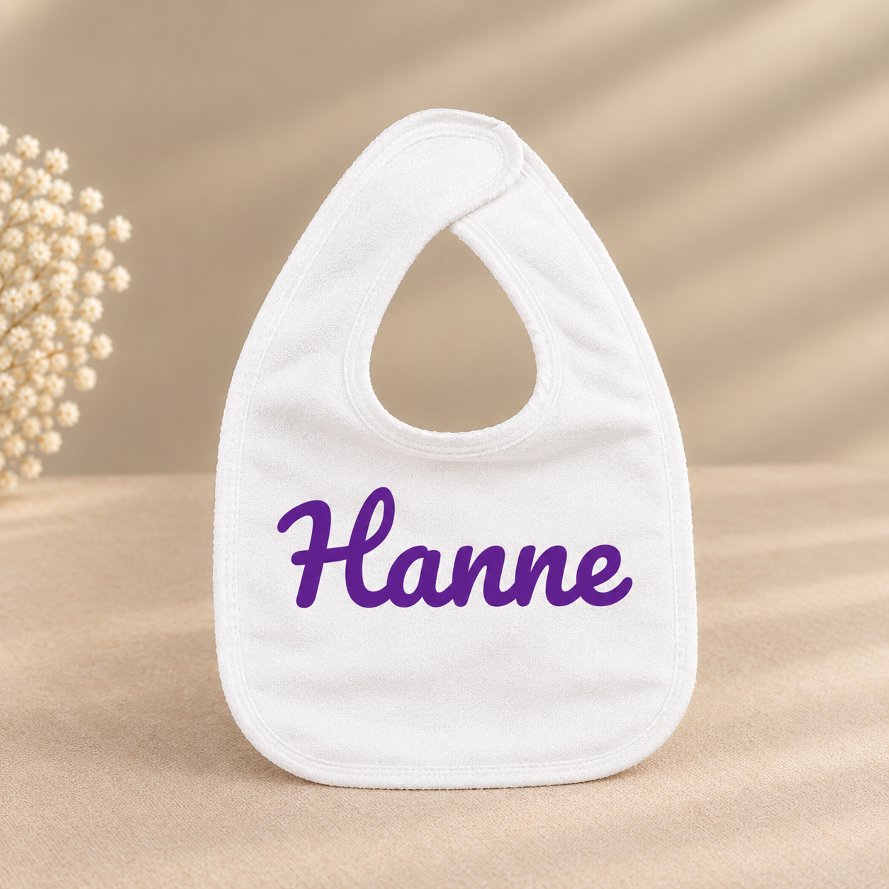 Witte slab met paarse naam Hanne